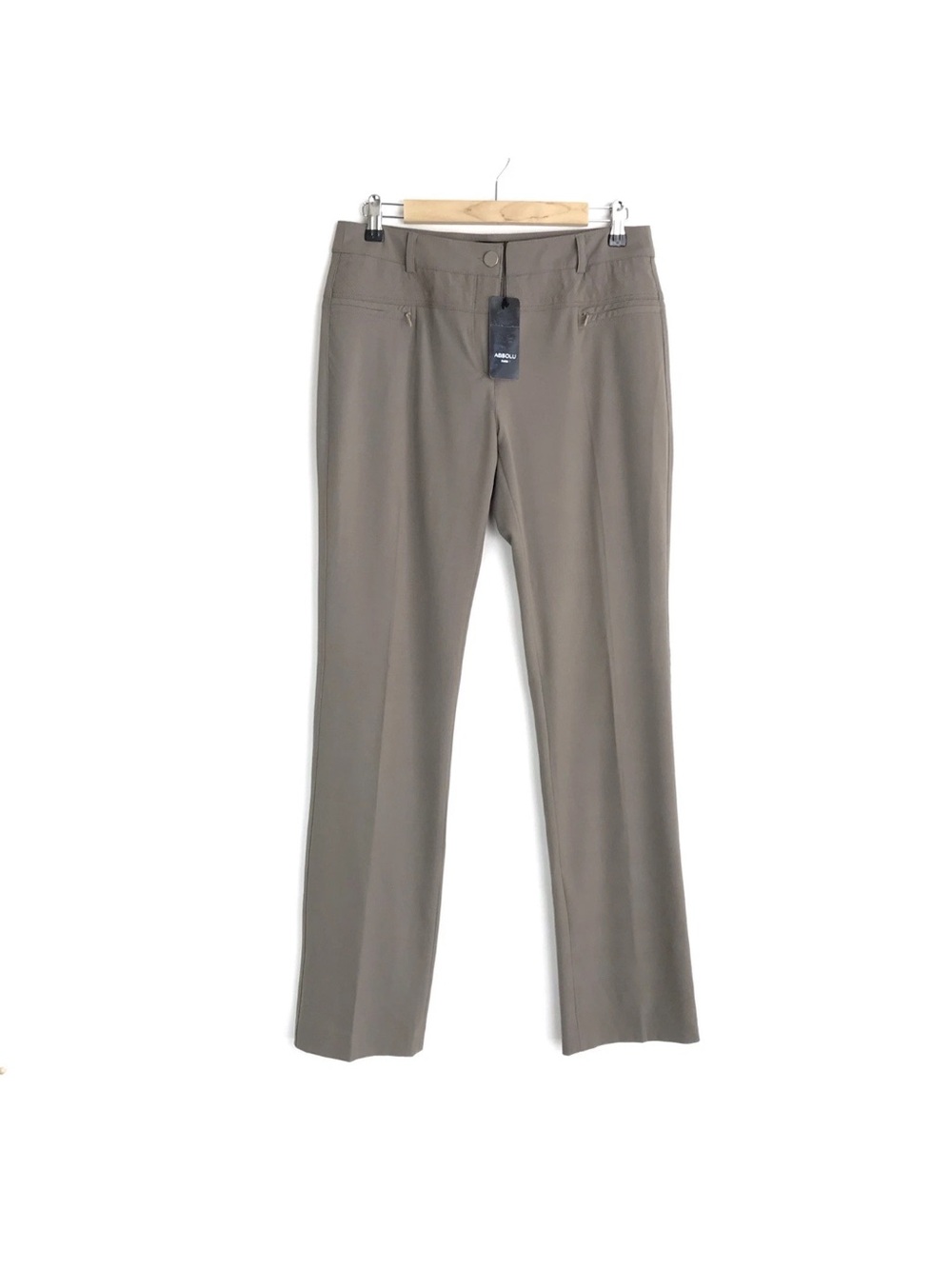 Absolu Paris NWT Women's Taupe Straight-Leg Work Pants Size 10